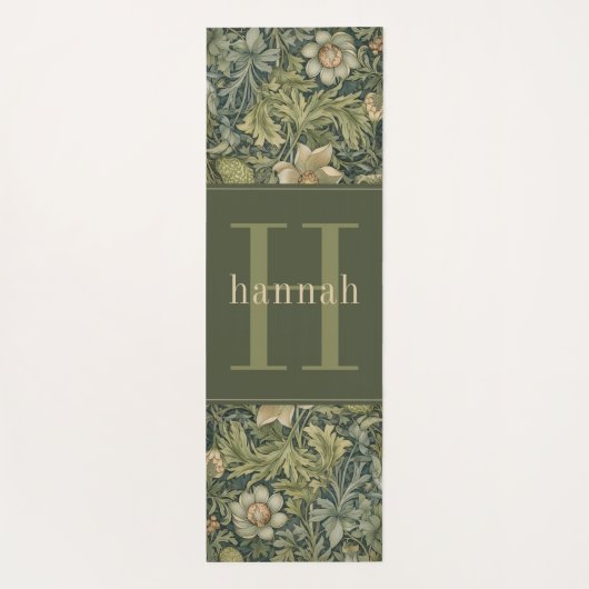 ヴィンテージセージフローラウィリアムモリスモノグラム ヨガマット (裏面)