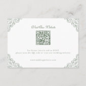 ヴィンテージセージ枠エレガントなウェディング詳細エンクロージャ エンクロージャーカード (裏面)