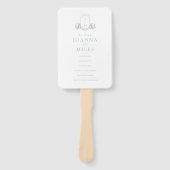 ヴィンテージセージ植物モノグラムプログラムハンドファン ハンドファン (正面)