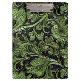 ヴィンテージセージ緑の工具革 クリップボード