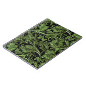 ヴィンテージセージ緑の工具革 ノートブック (左側)