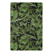 ヴィンテージセージ緑の工具革 ミニクリップボード (裏面)