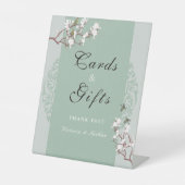 ヴィンテージセージ緑の陳腐なカードとギフト 台座サイン (正面)