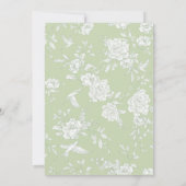 ヴィンテージセージ緑パーフェクトナシペアブライダルシャワー 招待状 (裏面)