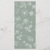 ヴィンテージセージ緑植物性ブライダルティーシャワー メニュー (裏面)