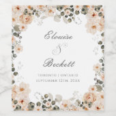 ヴィンテージセージ繊細な結婚花のワインラベル ワインラベル (シングルラベル)