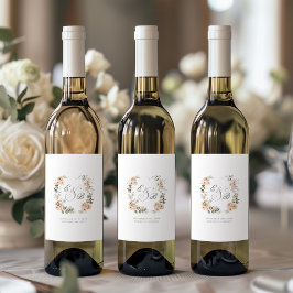 ヴィンテージセージ&ピーチ庭園の結婚式ワインラベル ワインラベル