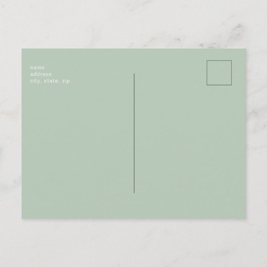 ヴィンテージセージ&ラベ結婚ンダー救ズの日付 ポストカード (裏面)