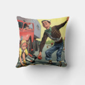 ヴィンテージセーフティ巡視救済警備員の少女 クッション (裏面)