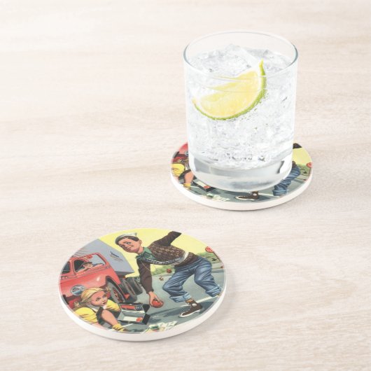 ヴィンテージセーフティ巡視救済警備員の少女 コースター (側面)