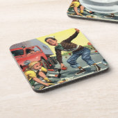 ヴィンテージセーフティ巡視救済警備員の少女 コースター (左側)