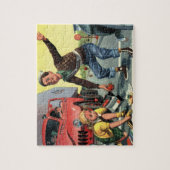 ヴィンテージセーフティ巡視救済警備員の少女 ジグソーパズル (縦)