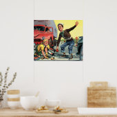 ヴィンテージセーフティ巡視救済警備員の少女 ポスター (キッチン)