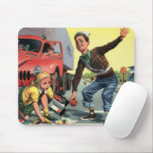 ヴィンテージセーフティ巡視救済警備員の少女 マウスパッド (マウス)