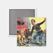 ヴィンテージセーフティ巡視救済警備員の少女 マグネット (正面/裏面)