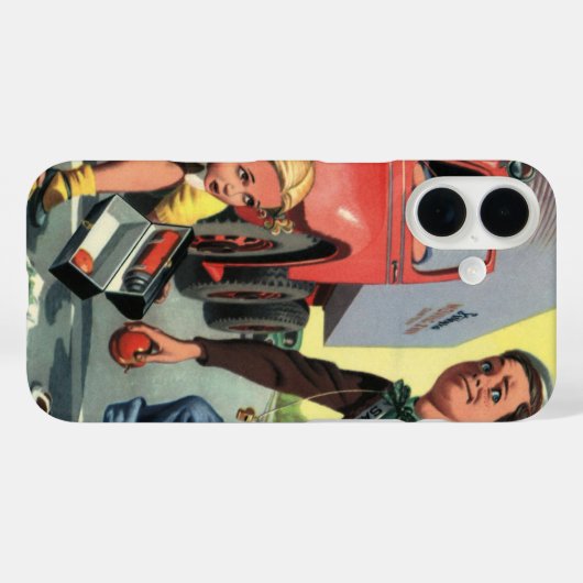 ヴィンテージセーフティ巡視救済警備員の少女 Case-Mate iPhoneケース (裏面 (横))