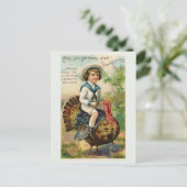 ヴィンテージセーラーが七面鳥に感謝 ポストカード (スタンド正面)