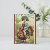 ヴィンテージセーラーインブルーライディング七面鳥感謝祭 ポストカード (スタンド正面)