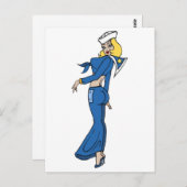 ヴィンテージセーラーガールタトゥーアート ポストカード (正面/裏面)