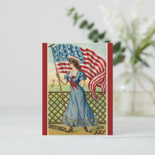 ヴィンテージセーラーガール7月4日 ポストカード (スタンド正面)