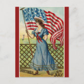 ヴィンテージセーラーガール7月4日 ポストカード (正面)