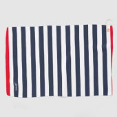 ヴィンテージセーラーネイビーブルーストライプレッドストライプの ゴルフタオル (横)