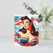 ヴィンテージセーラーピンアップ ポストカード (スタンド正面)