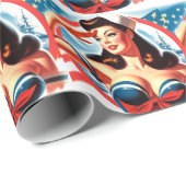 ヴィンテージセーラーピンアップ ラッピングペーパー (ロールコーナー)