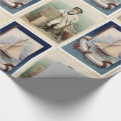 ヴィンテージセーラーボーイ、帆船、いかり、ライフベルト ラッピングペーパー (角)