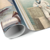 ヴィンテージセーラーボーイ、帆船、いかり、ライフベルト ラッピングペーパー (ロールコーナー)