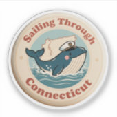 ヴィンテージセーリングスルーコネチカット鯨 シール (正面)