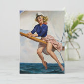 ヴィンテージセーリングセーラーピンナップガール招待状 招待状 (スタンド正面)