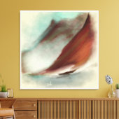 ヴィンテージセーリングボートマウンテンズ絵画ランドスケーズ キャンバスプリント (インサイチュ (リビング))