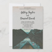 ヴィンテージセーリングボート山の目的地の結婚式 招待状 (正面)