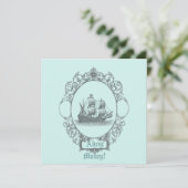 ヴィンテージセーリングボート海賊誕生日パーティーへの招待 招待状 (スタンド正面)