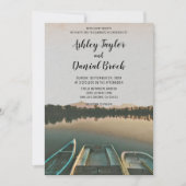 ヴィンテージセーリングボート船外行先結婚式 招待状 (正面)