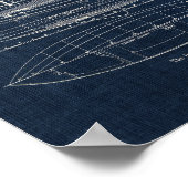 ヴィンテージセーリングボート青写真no.1 ポスター (角)