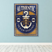 ヴィンテージセーリングポスター キャンバスプリント (インサイチュ (ウッドフロア))