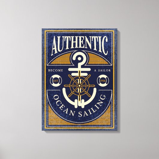 ヴィンテージセーリングポスター キャンバスプリント (正面)