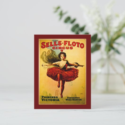 ヴィンテージセールフロートサーカスポスター ポストカード (スタンド正面)