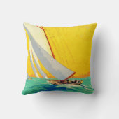 ヴィンテージセールボートフランスの旅行 クッション (裏面)