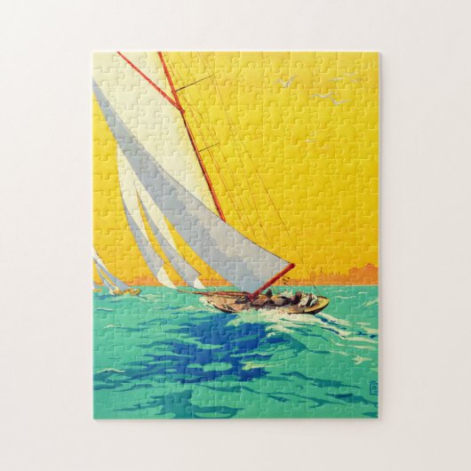 ヴィンテージセールボートフランスの旅行 ジグソーパズル (縦)