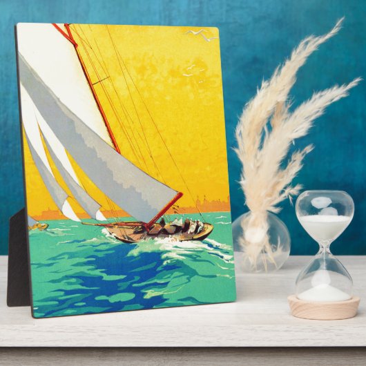 ヴィンテージセールボートフランスの旅行 フォトプラーク (側面)