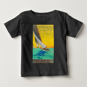 ヴィンテージセールボートフランスの旅行 ベビーTシャツ