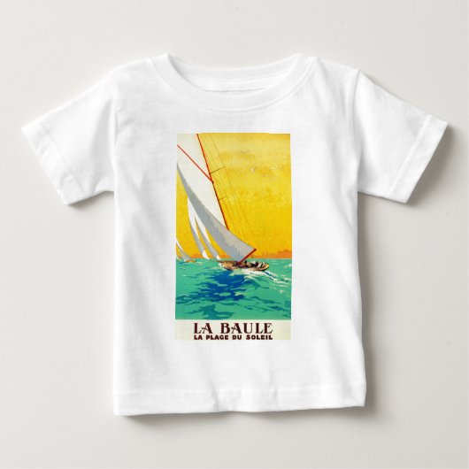 ヴィンテージセールボートフランスの旅行 ベビーTシャツ (正面)