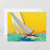 ヴィンテージセールボートフランスの旅行 ポストカード (正面/裏面)