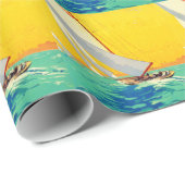 ヴィンテージセールボートフランスの旅行 ラッピングペーパー (ロールコーナー)