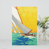 ヴィンテージセールボートフランスの旅行 便箋 (スタンド正面)