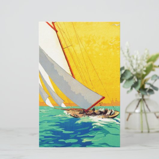 ヴィンテージセールボートフランスの旅行 便箋 (スタンド正面)