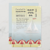 ヴィンテージセールボート招待状 招待状 (正面/裏面)